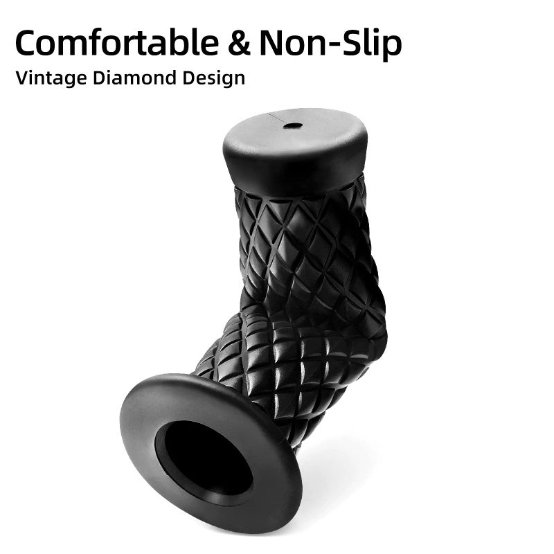 surpassme Motorcycle Grips Non Slip Rubber Bar End Thruster Grip 7/8" 22mm 24mm Motorcycle Comfort Hand Handlebar Grip Thruster Grip (Black) - Image 3